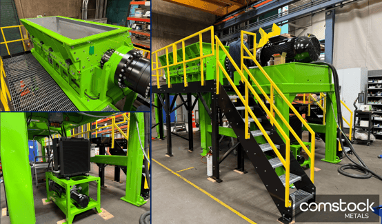 Image of shredding systems being installed at Comstock Metals' new industry-scale facility.