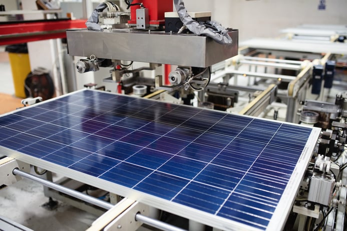 manufacturing a solar panel