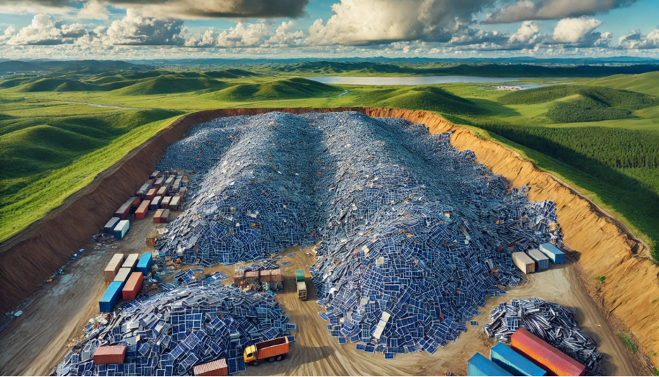 Image of solar panels in landfill